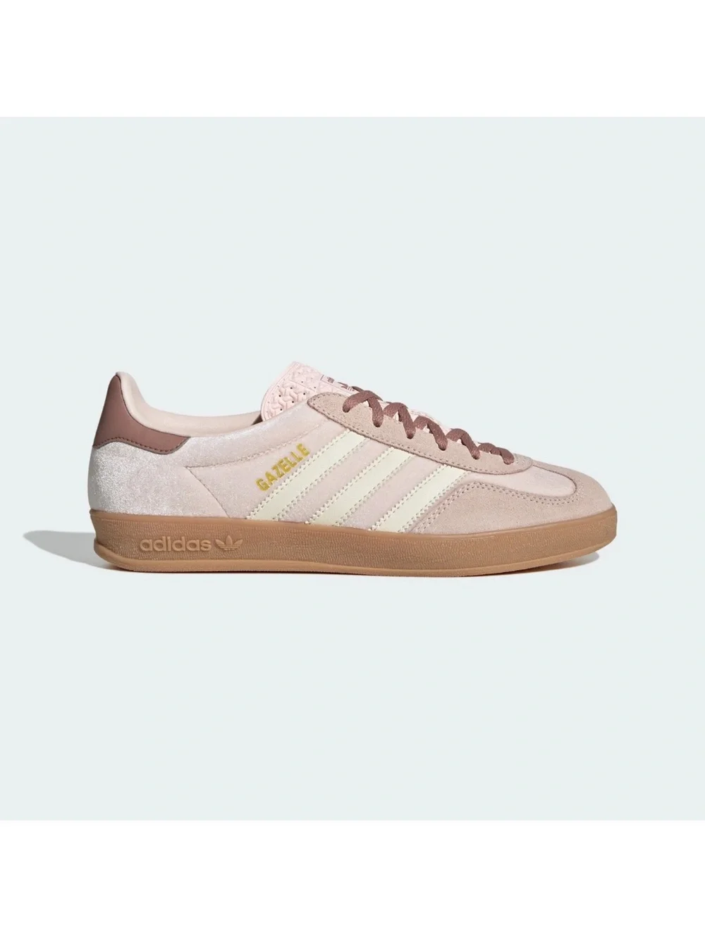 adidas Gazelle Low-Top Sneakers in Pale Pink, Cream & Gum - Picture 1 of 12